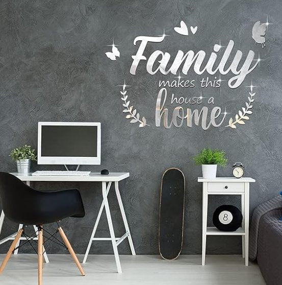 Acrylic 3D Decor Family Letter Quotes Wall
