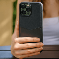 Dual-Tone Fabric & PU Leather iPhone Case